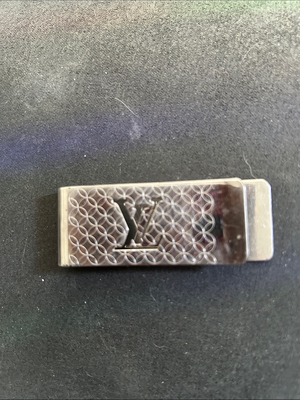 Louis Vuitton Silver Monogram Pattern Money Clip